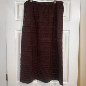 Cato Brown Pleated Midi Skirt. Size 14/16W. EUC